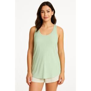 Tommy John Womens Ribbed Sleep Tank Top Soft Modal Blend Misty Jade Small NWT